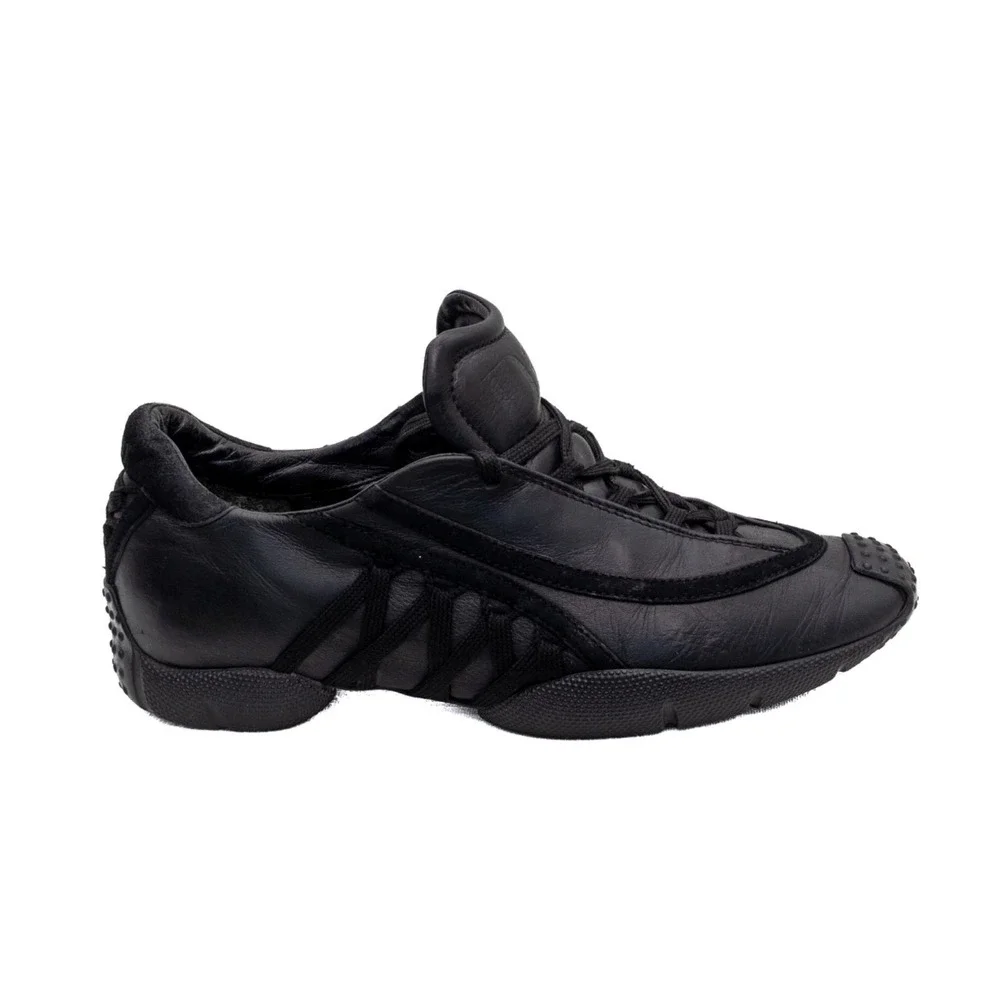 Christian Dior Galliano Era Black Leather‎ Derby Cross Laced Trainers Size US 5